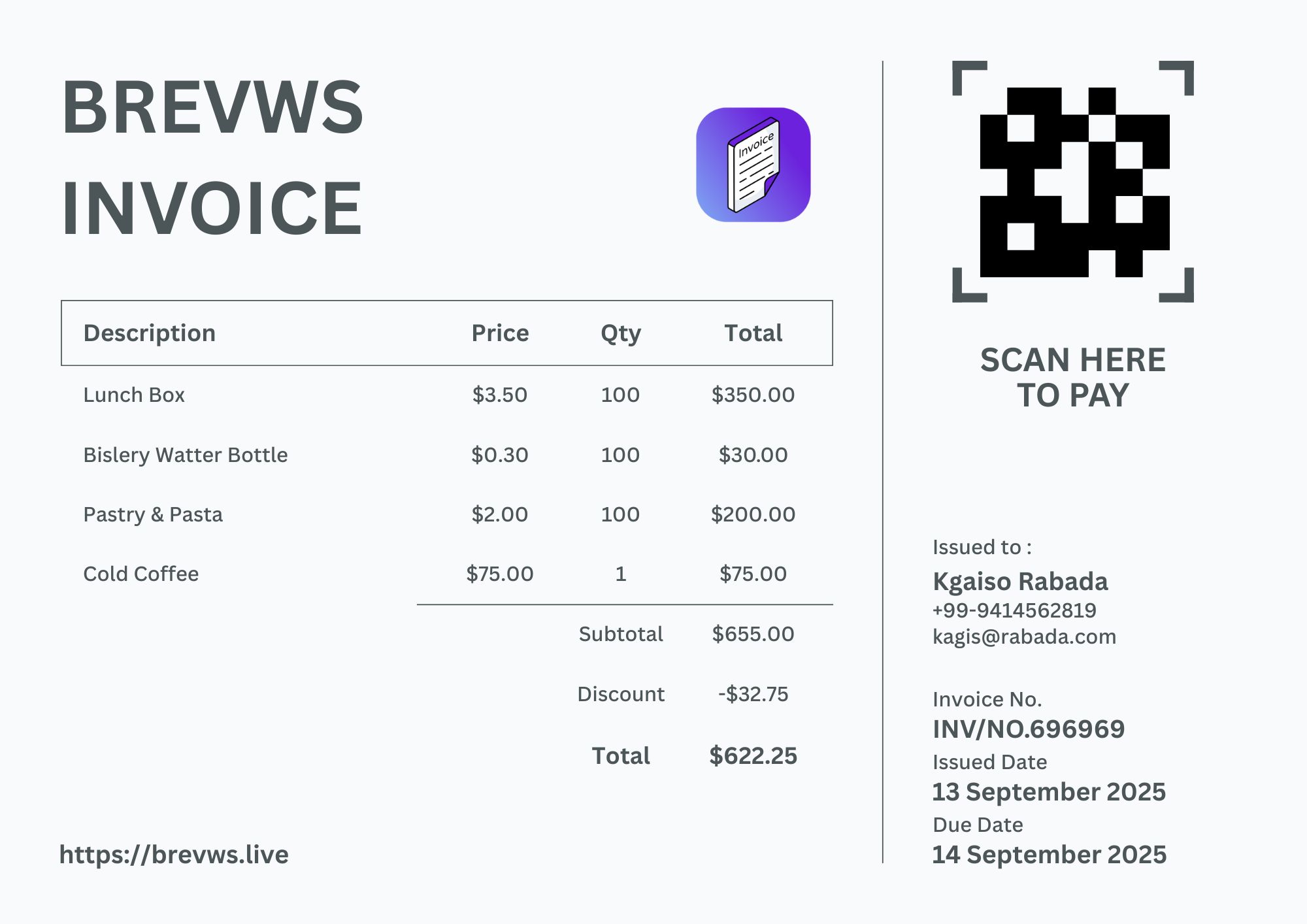 Invoice template online